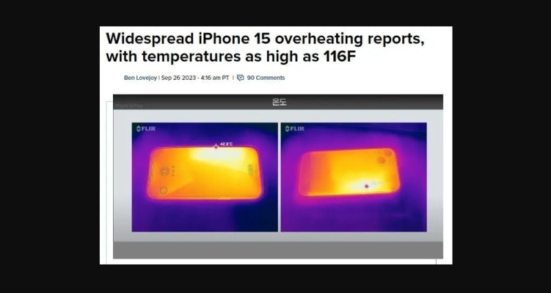 蘋果承認iPhone 15系列運行溫度過高