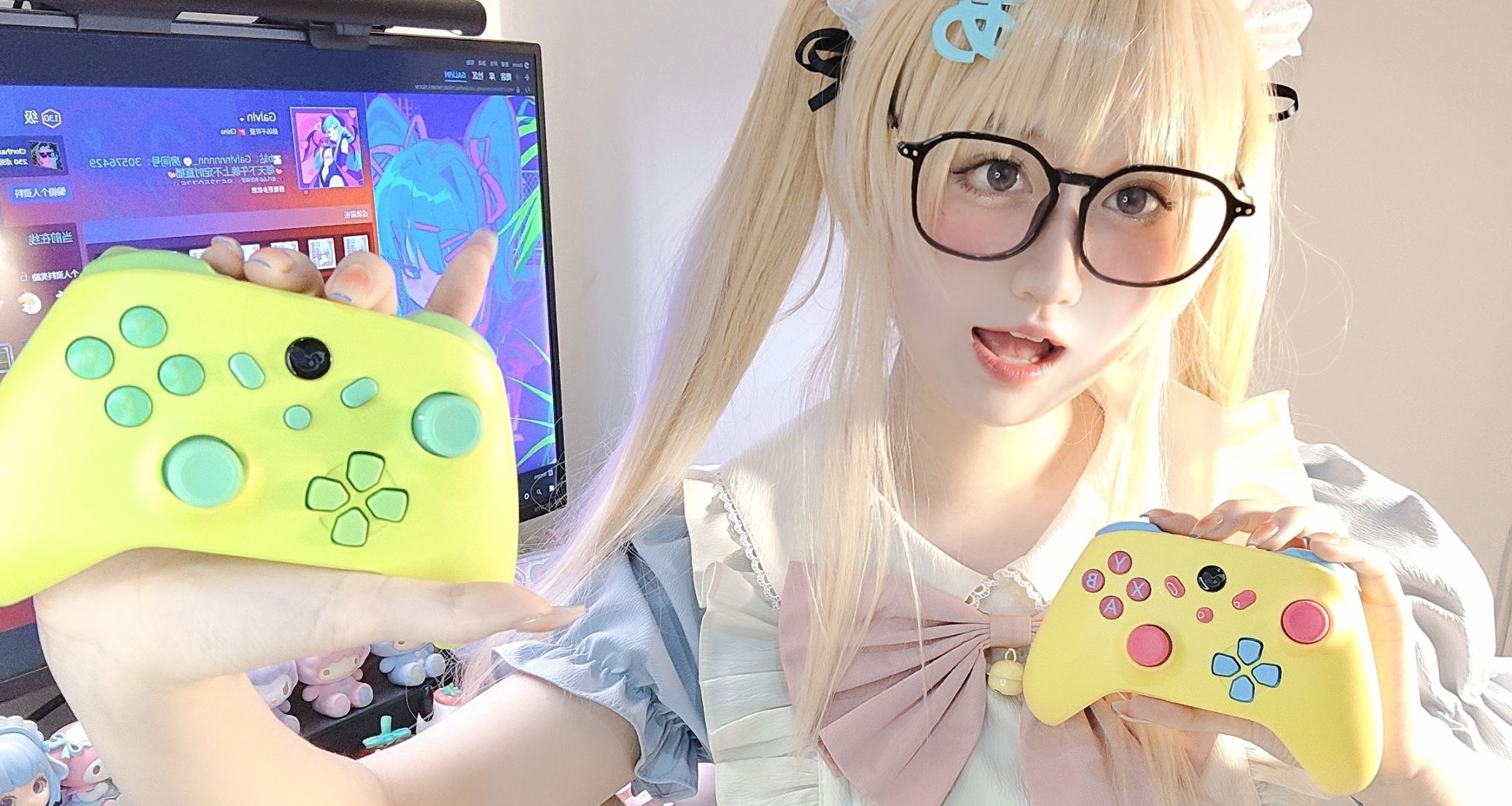 分享我的新遊戲手柄！配色超可愛像小玩具~