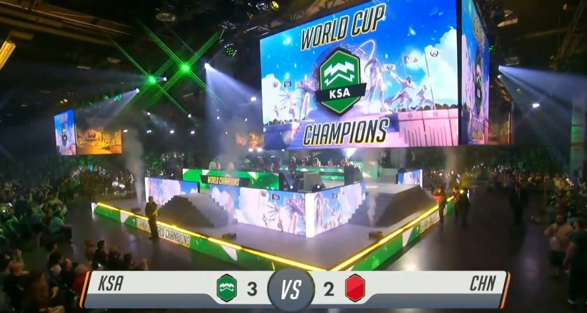 守望先鋒世界盃中國隊不敵沙特阿拉伯隊，獲得世界亞軍