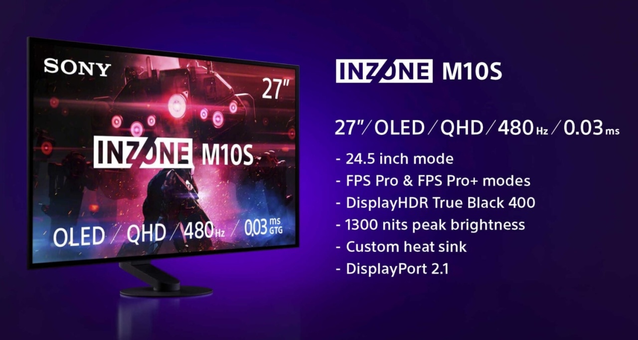 索尼推出全新INZONE M10S和M9 II遊戲顯示器