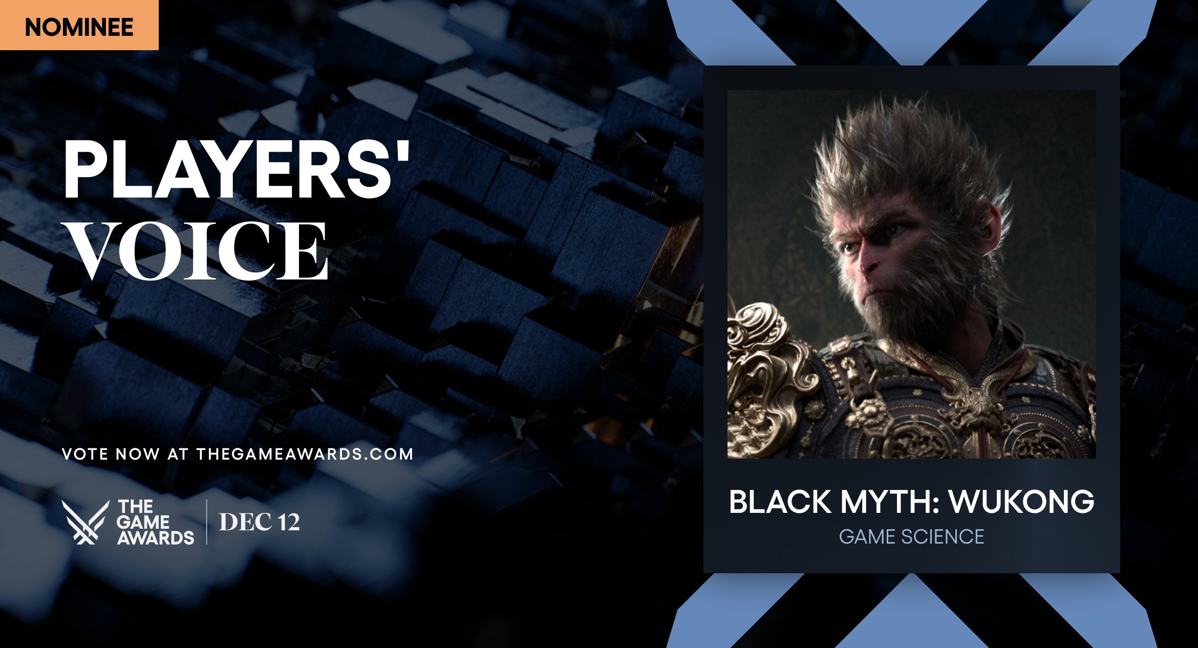 TGA玩家之聲提名公佈，黑神話在列