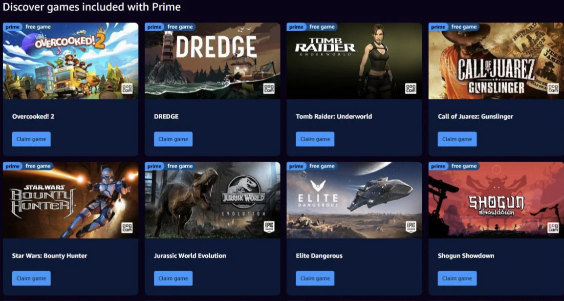 12月亞馬遜會員可以在EPIC和GOG激活的遊戲