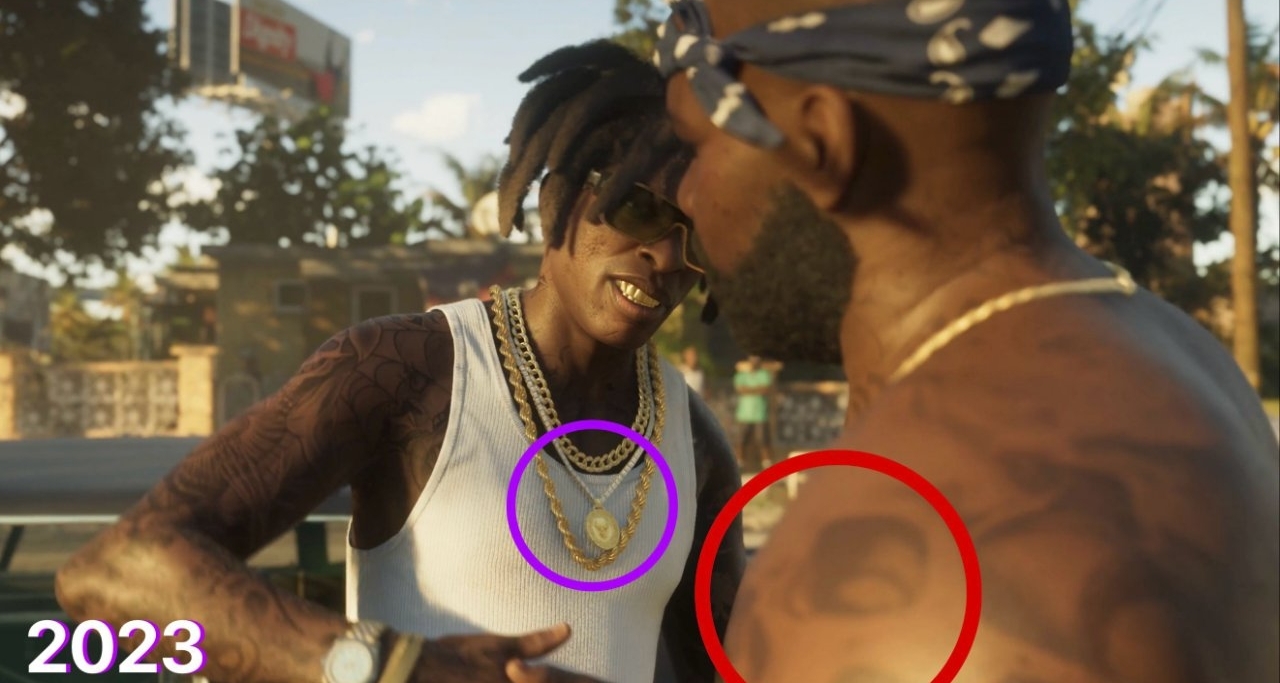 《GTA6》兩部預告片角色外觀設計對比：男女主角顏值提升明顯