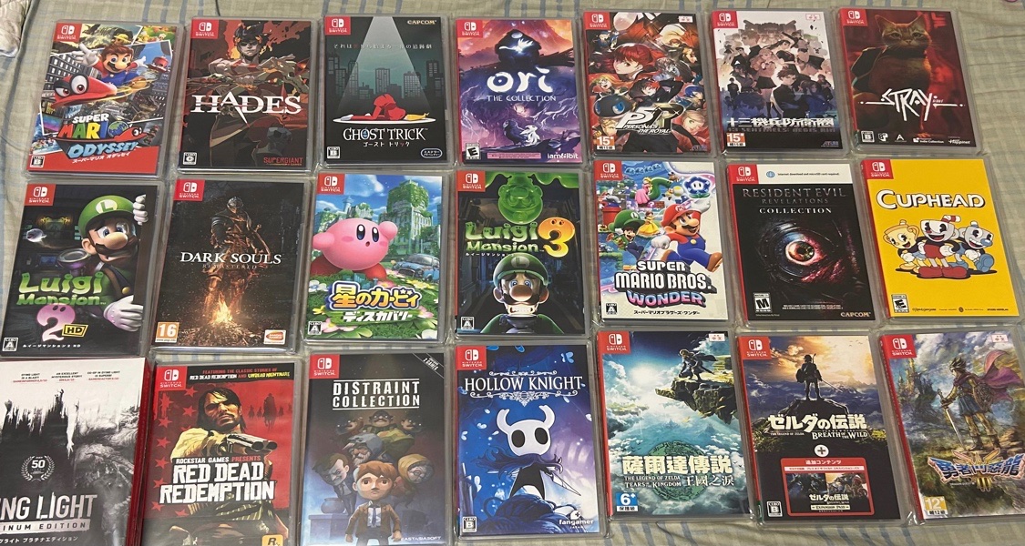 不知不觉已经买了这么多switch卡带了
