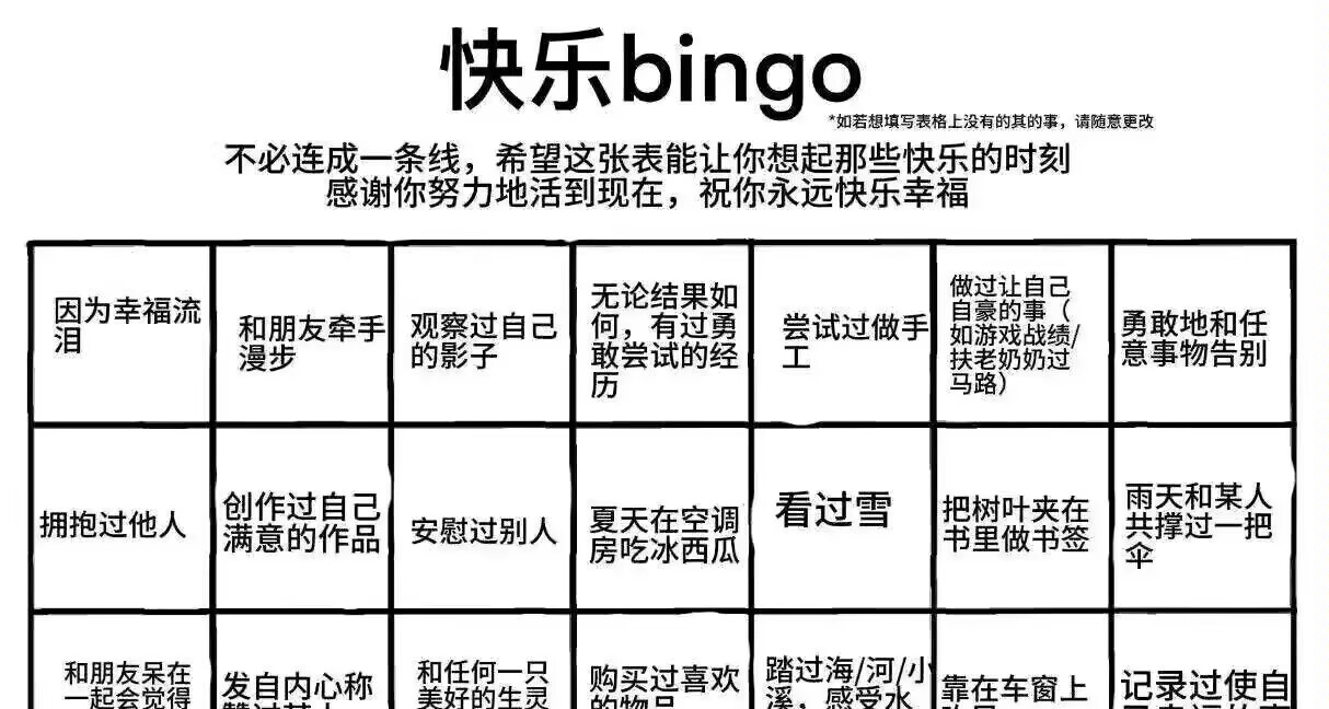 看了會讓人快樂的bingo