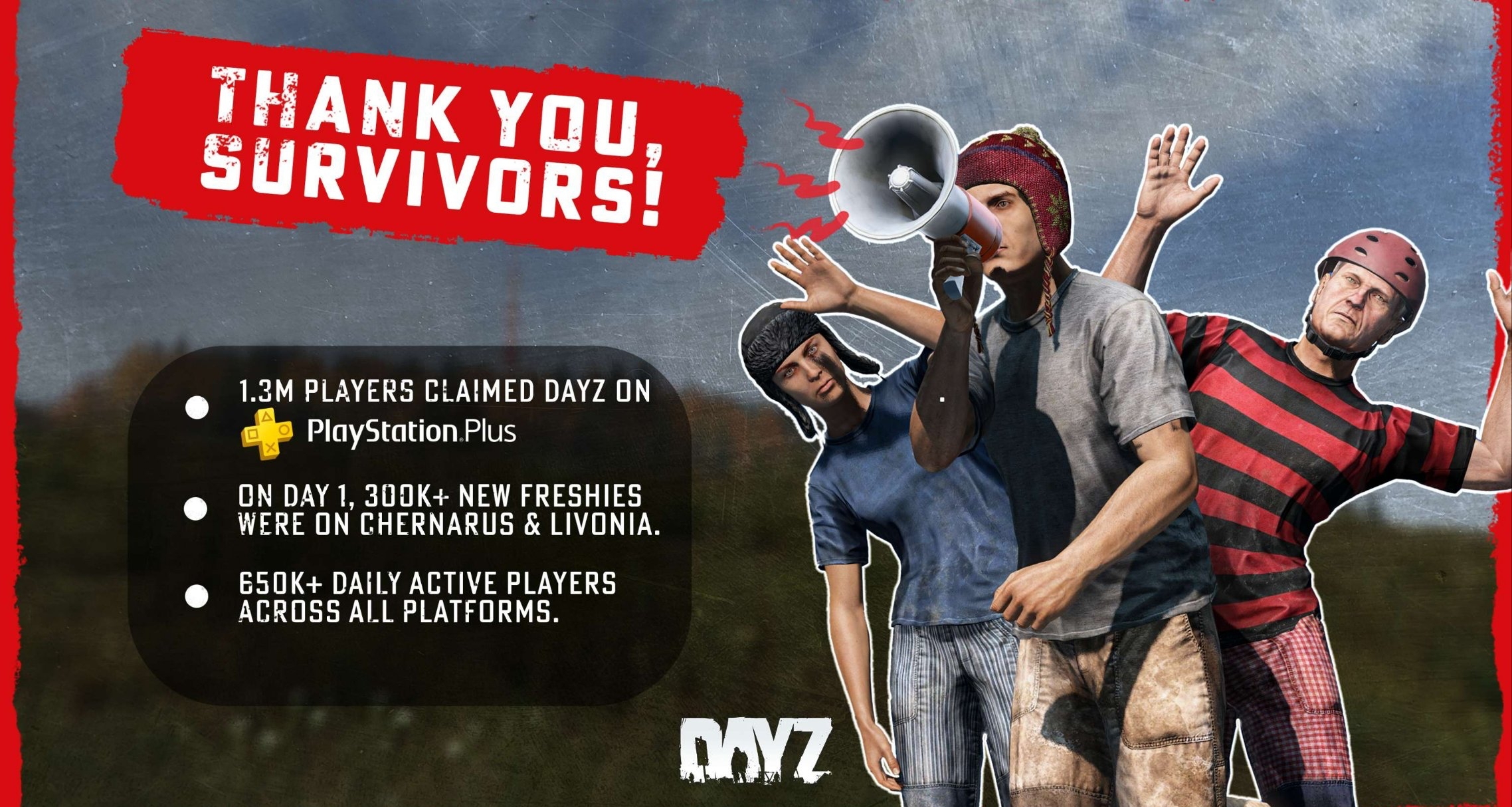 PS+助力《DayZ》玩家數量大幅增長，服務器出現問題