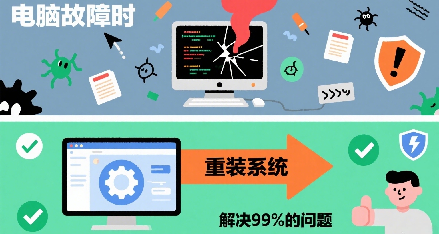 电脑有bug重装系统帮你解决99%的问题