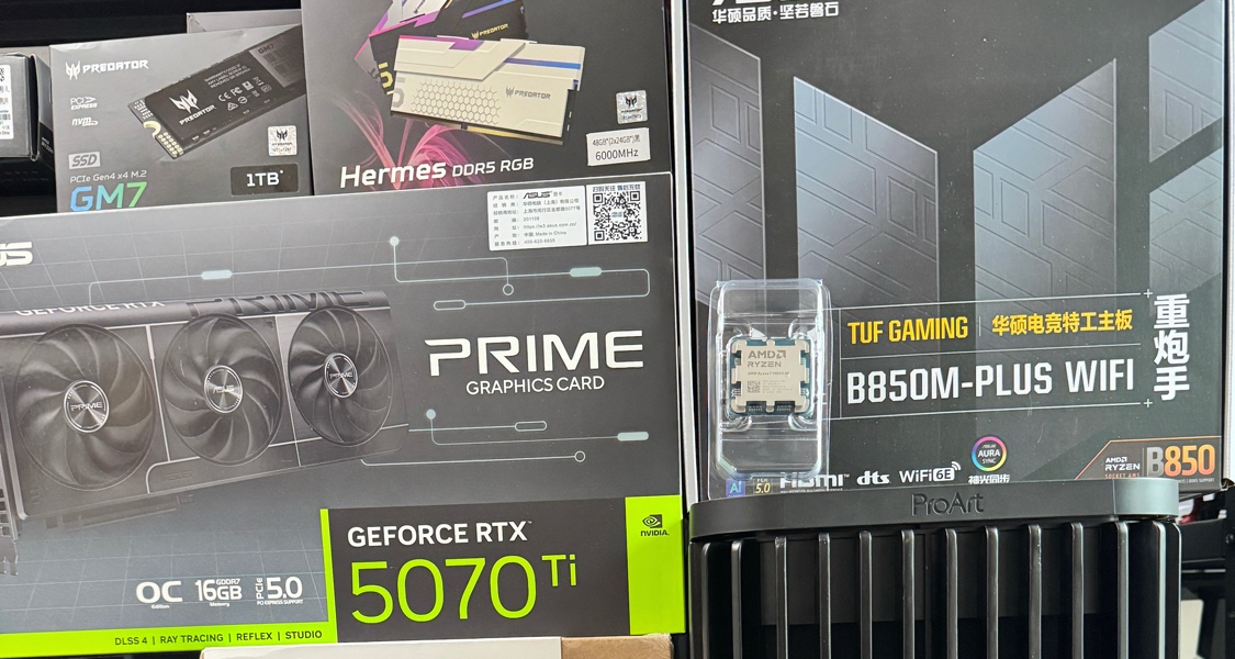 【記錄】盒友 9800X3D  5070Ti  華碩PA401木藝鐵韻 主機