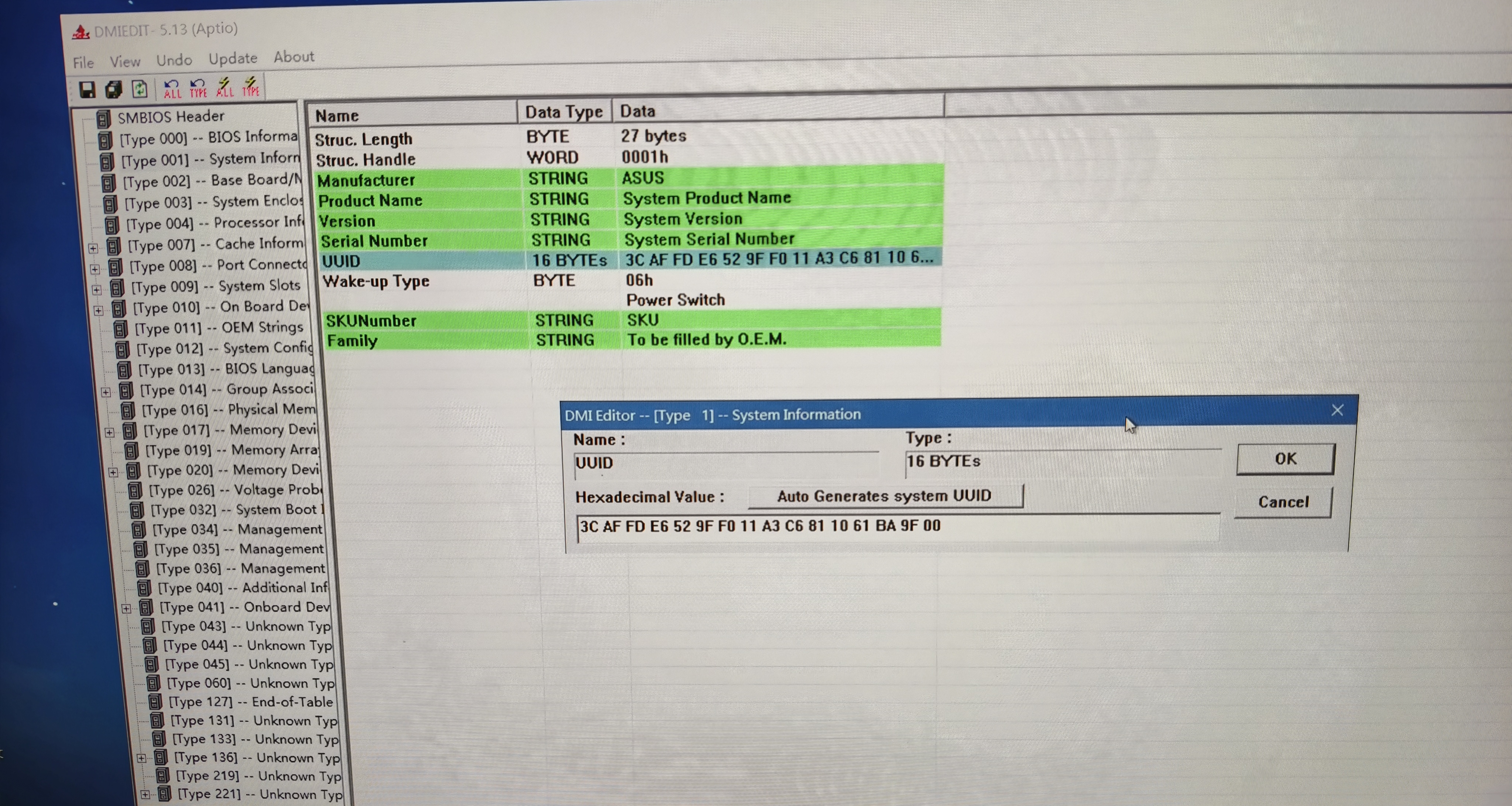 修改主板機器碼/主板名稱/主板SN序列號/UUID