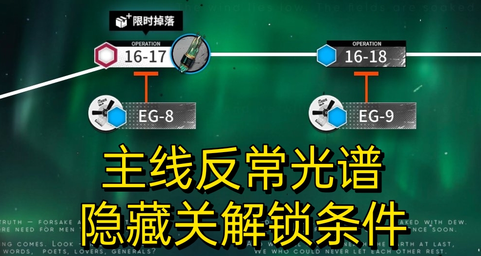 反常光谱隐藏剧情关卡解锁条件-明日方舟主线16章