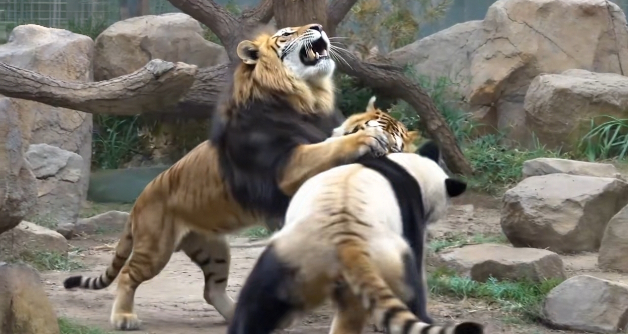 爲什麼🦁🐯不喫🐼