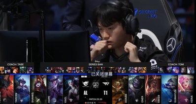 【快讯】T1 3:2击败AL,T1依然保持世界赛BO5对LPL的全胜战绩