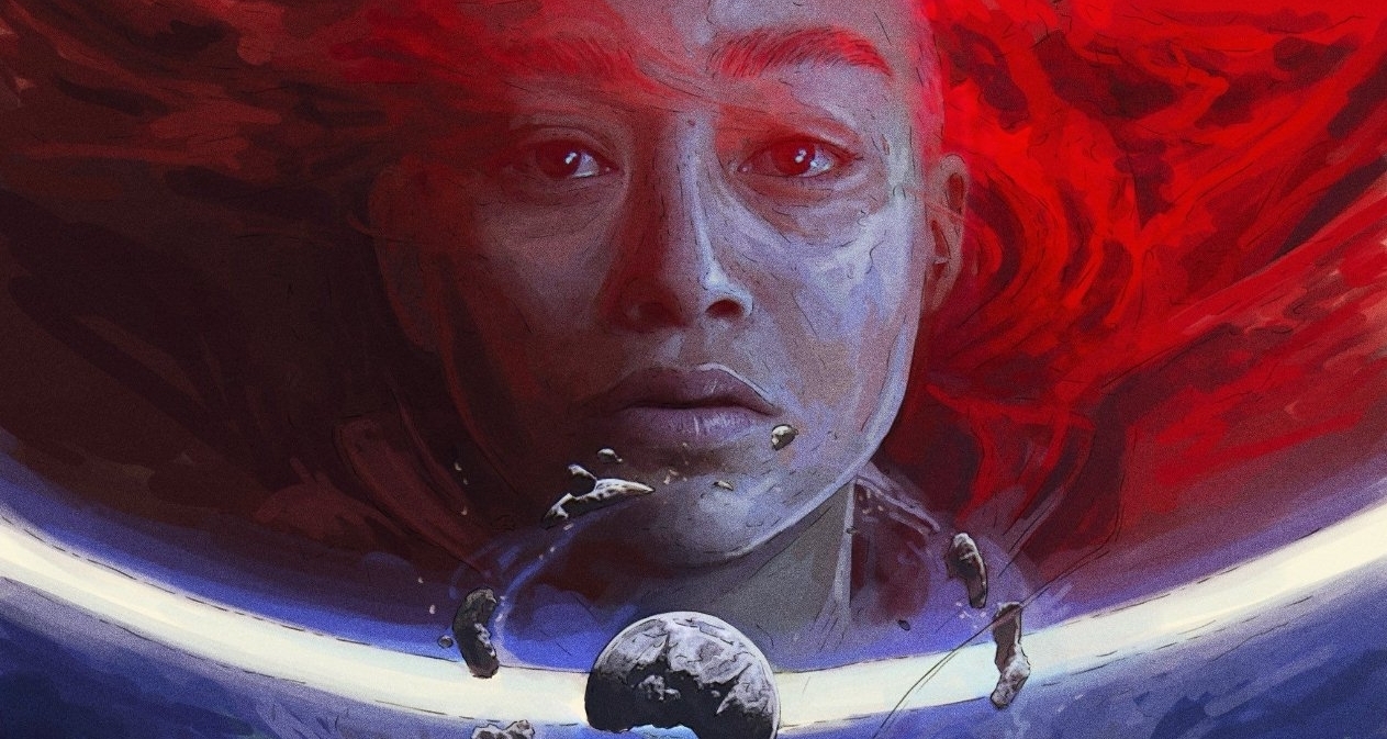 尼尔转发《星际：异端先知》艺术插画，光头女主融入浩瀚宇宙