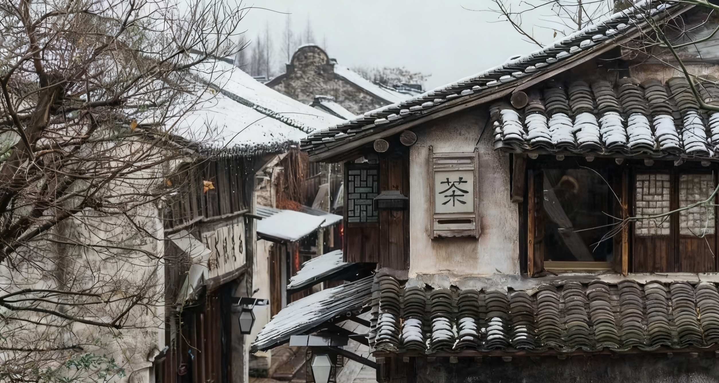 那是我和妹妹第一次在烏鎮看到雪