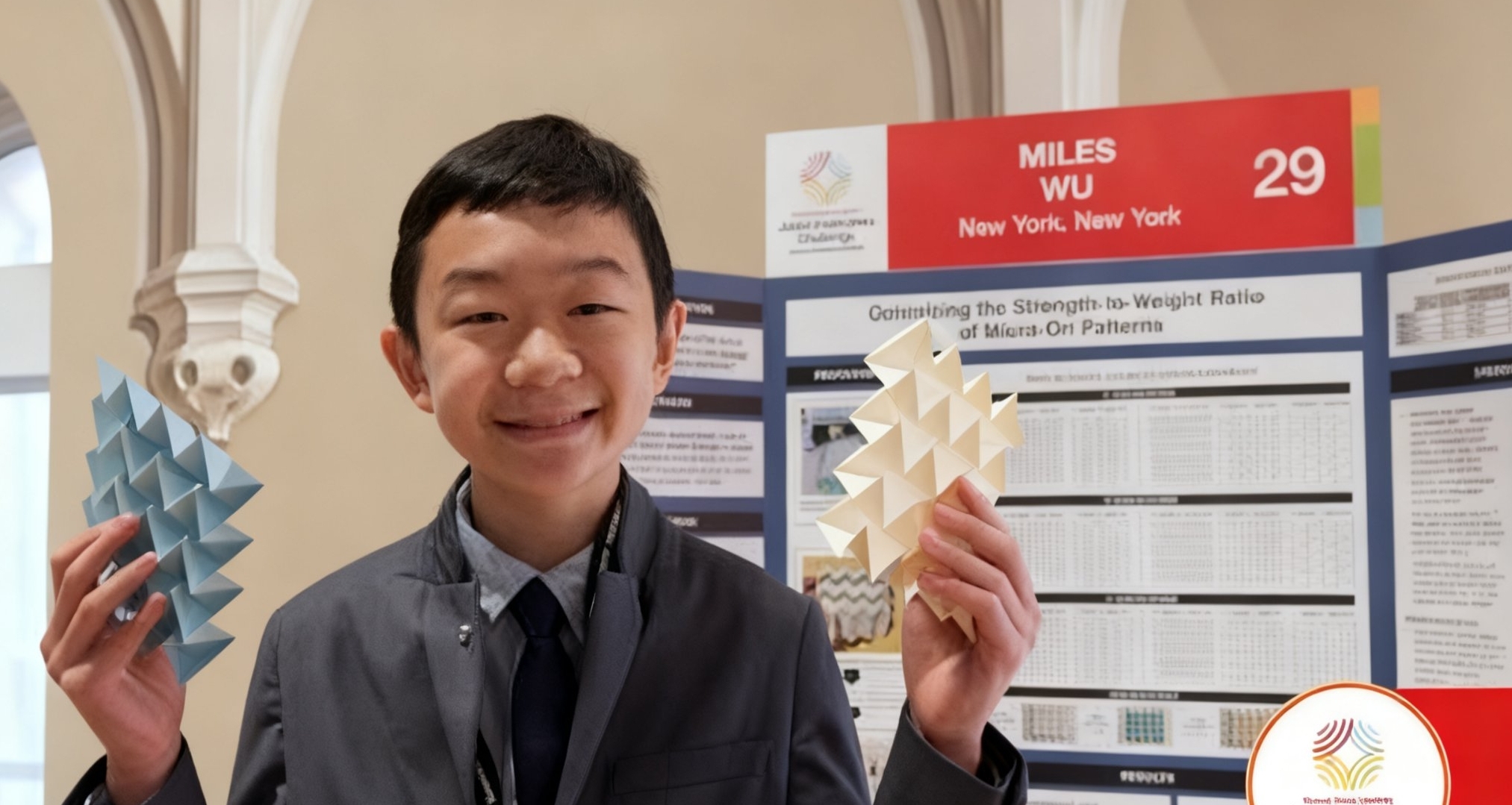 一張紙的萬倍承重？華裔少年用 “三浦摺紙” 拿下科創大獎