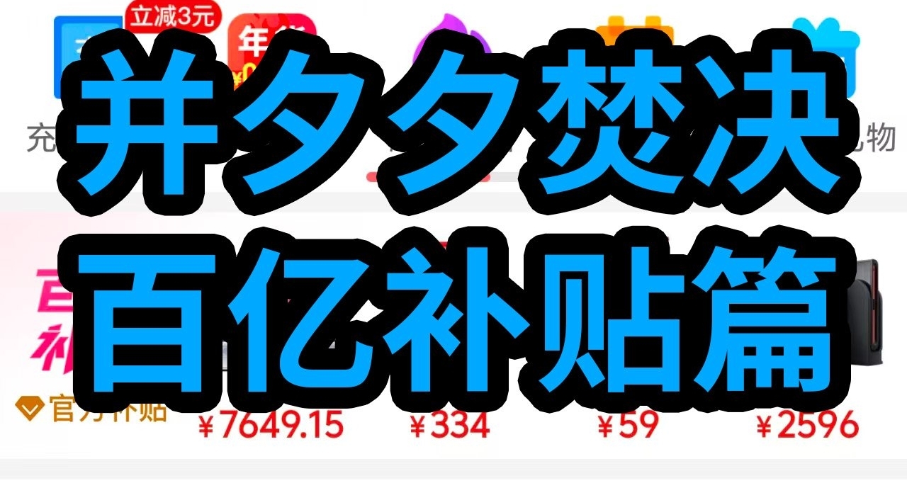 並夕夕焚決——百億補貼篇