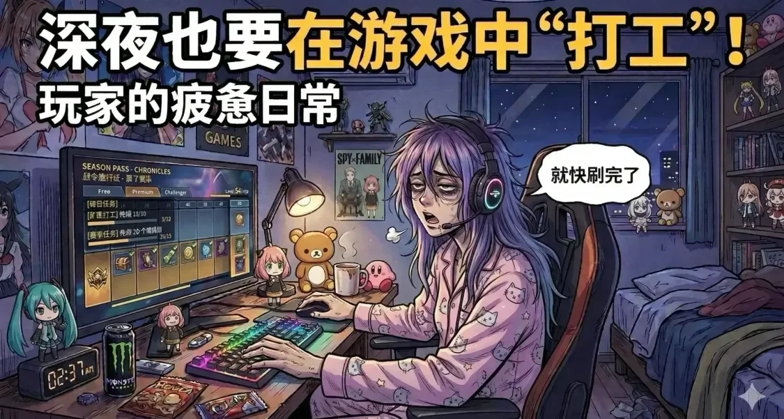 被通行證和日常任務綁架的我們，是在玩遊戲還是在賽博打工？