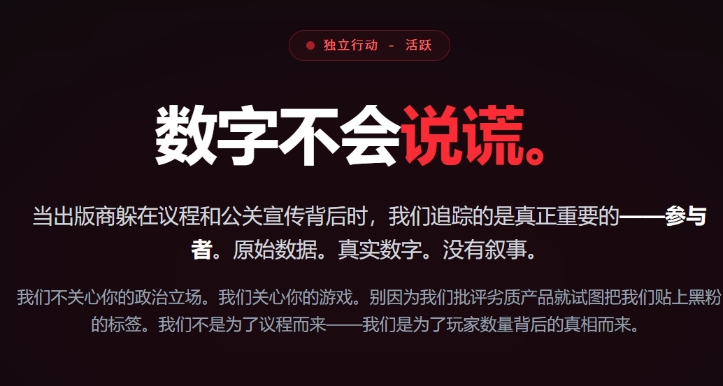 “玩家决定游戏生死！拒绝资本介入”，最近国外一家网站🔥了！