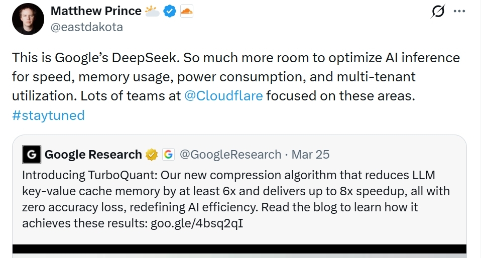 存儲市場“炸”了，谷歌新技術讓內存需求暴降6倍？