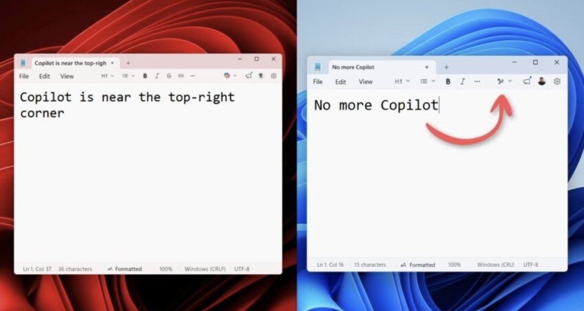 微软开始从Windows 11应用中移除Copilot标识