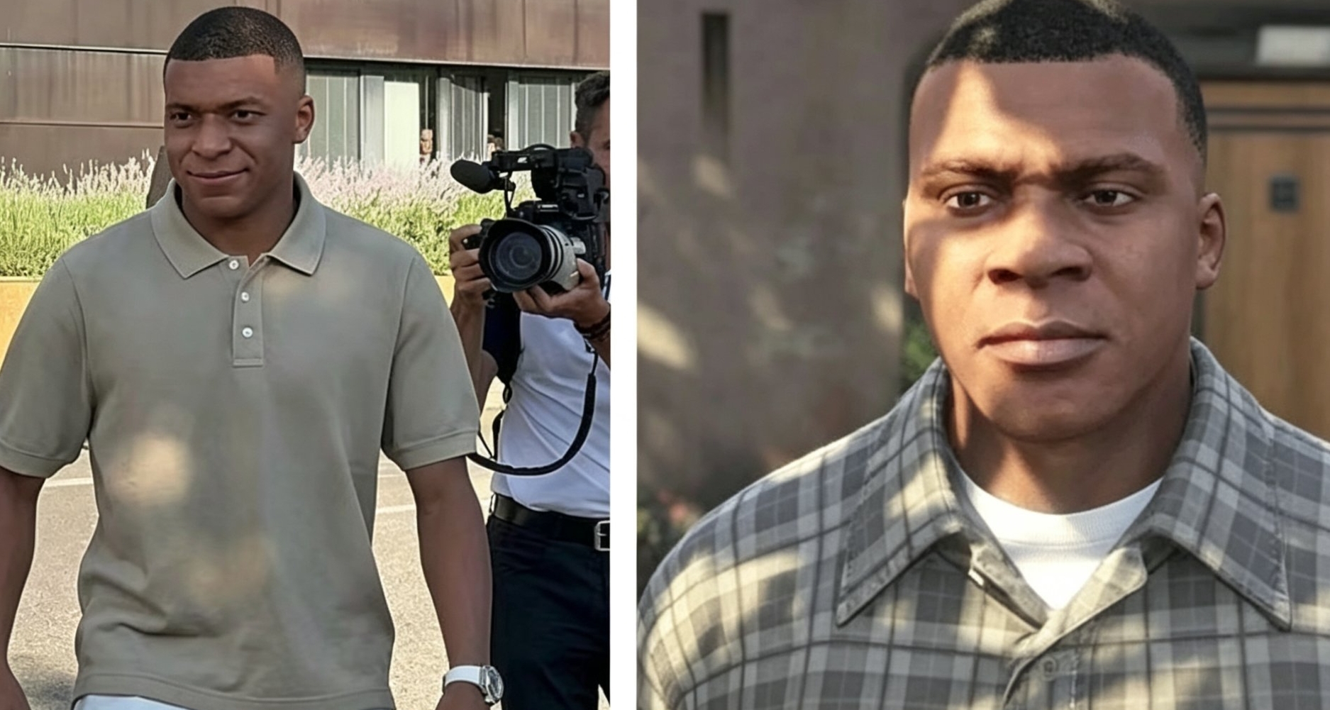 足壇巨星撞臉遊戲主角！姆巴佩神似GTA富蘭克林