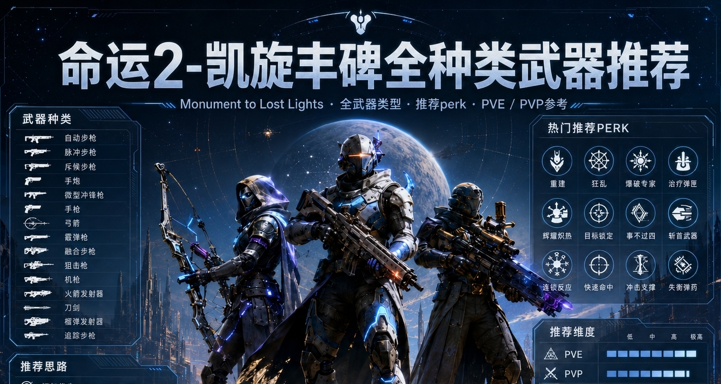 命运2-凯旋丰碑-全种类武器推荐