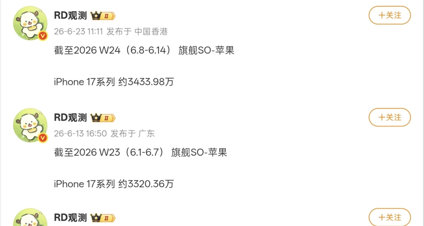 【iPhone 17系列 中國區最新銷量曝光：已突破3433萬臺】