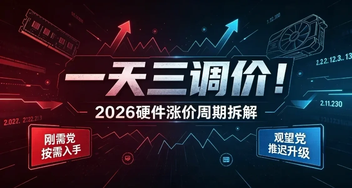 一天三調價！2026硬件漲價週期拆解，剛需/觀望黨兩種方案