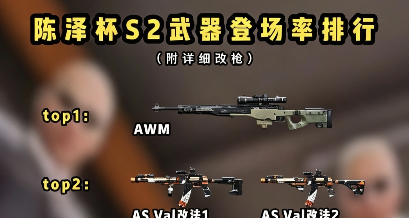 陳澤杯S2登場率TOP5槍械全套改槍碼+精校參數