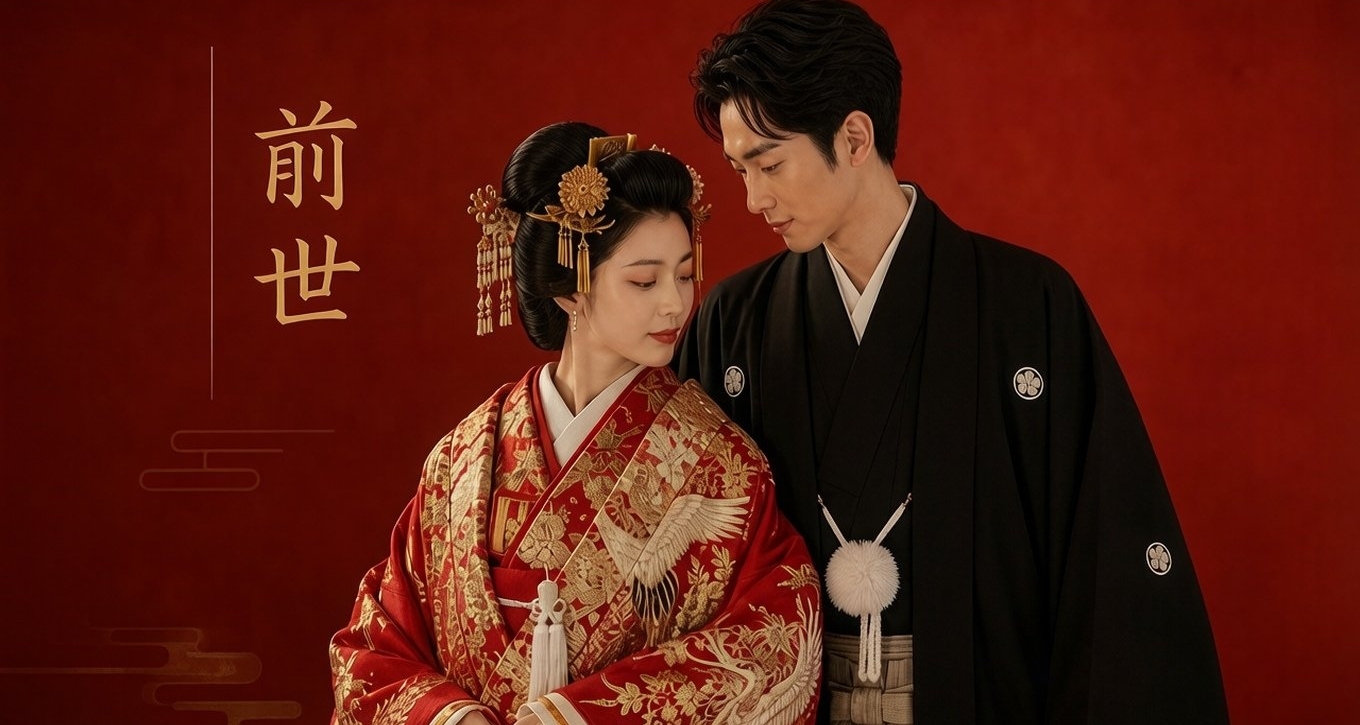 中國婚紗照“前世與今生”火到海外後，日本網友照做了一份和服版