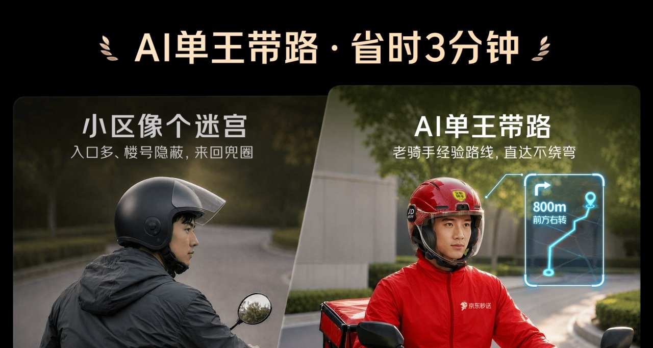 【京東外賣推出AI智能頭盔：四大功能，首批將免費發給全職騎手】