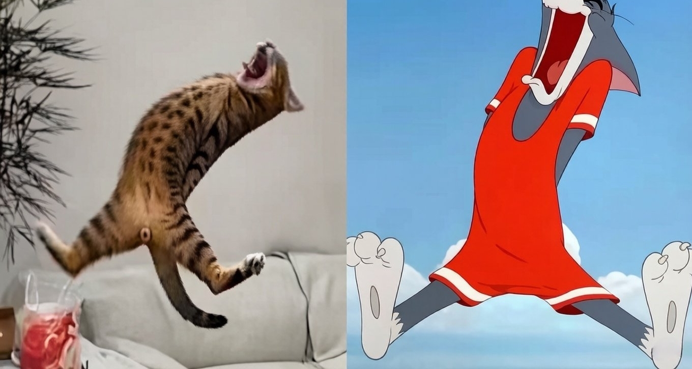 猫和老鼠诚不欺我！原来现实中猫的“动作”真能和动画片一模一样