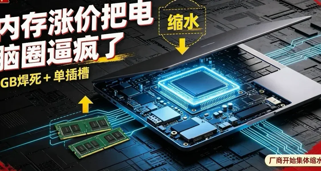 內存漲價把電腦圈逼瘋了：8GB焊死+單插槽，廠商開始集體