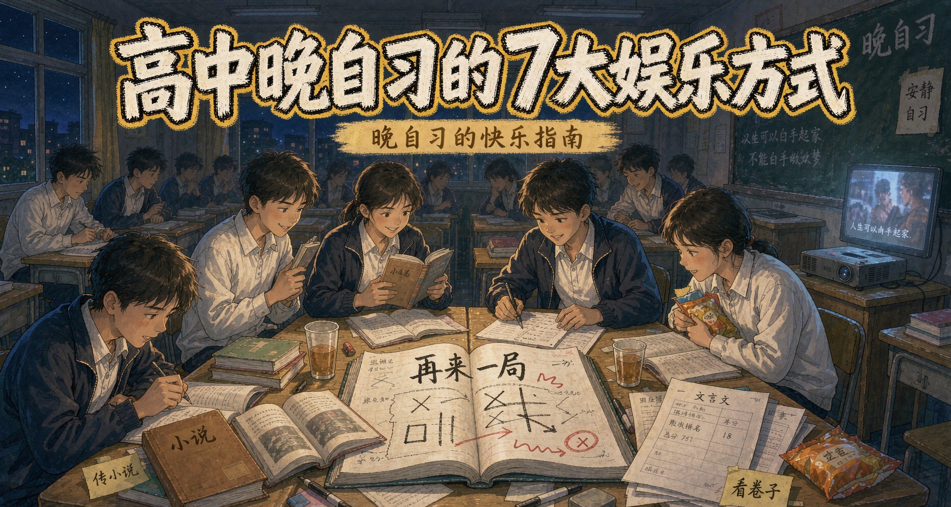 高中晚自习7大娱乐方式，来看看你都做过吗？