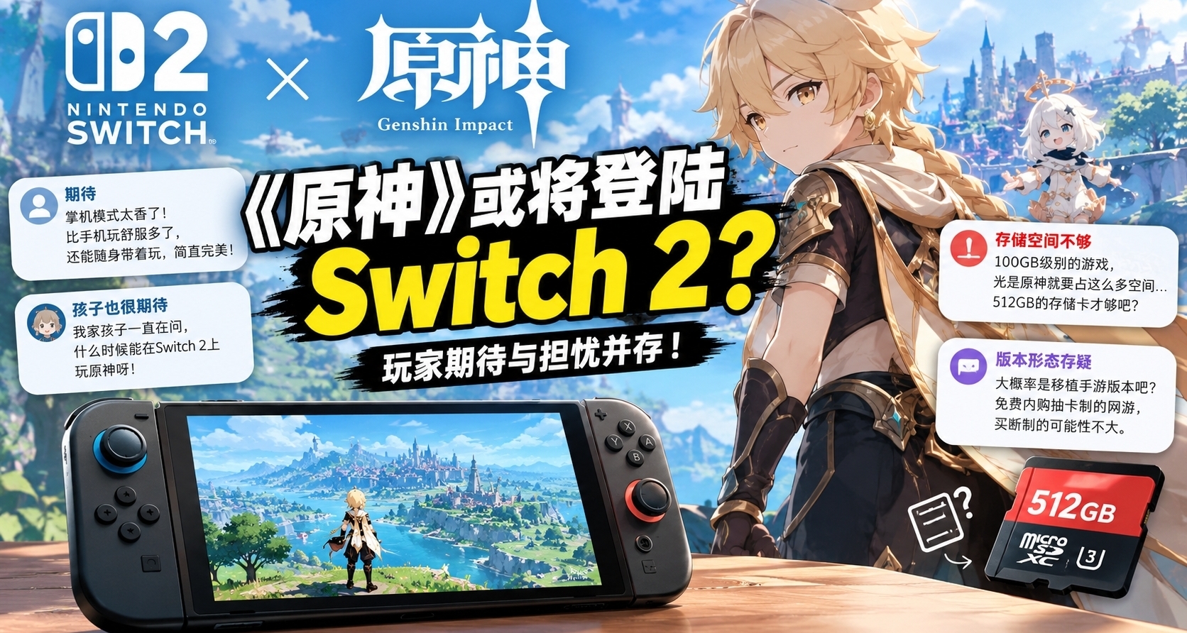 日本玩家坐不住了：希望《原神》登陆Switch2，掌机模式太适合了