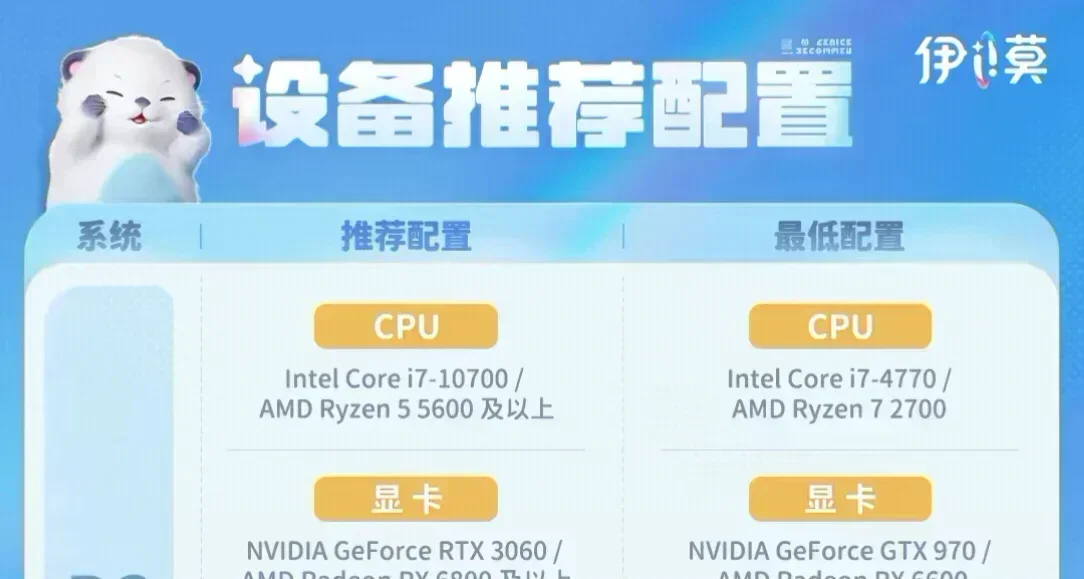 《伊莫》PC端配置要求公开！游戏将于9月16日开启公测