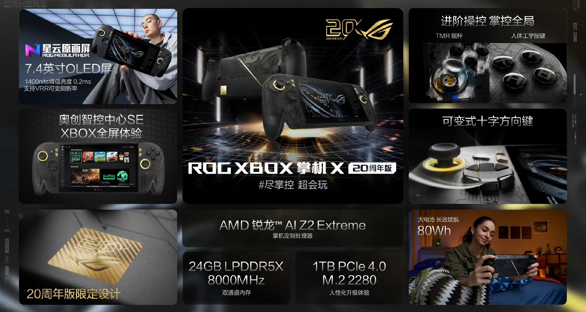 【ROG XBOX掌机 X 20周年版亮相：限定设计+风道升级，售9999元】