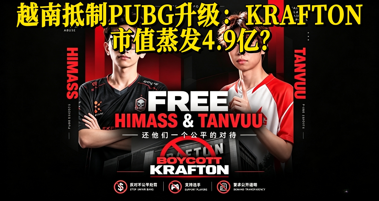 越南抵制PUBG升级：KRAFTON市值蒸发4.9亿？