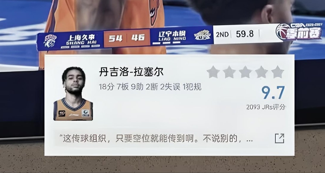 水拉不水了！ Cba首秀季前赛对阵辽宁，拉塞尔拿下准三双级表现！