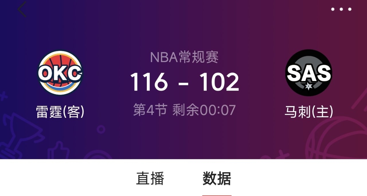 冲击三连MVP？！亚历山大轰下32分掌控全场！雷霆客场力克马刺！