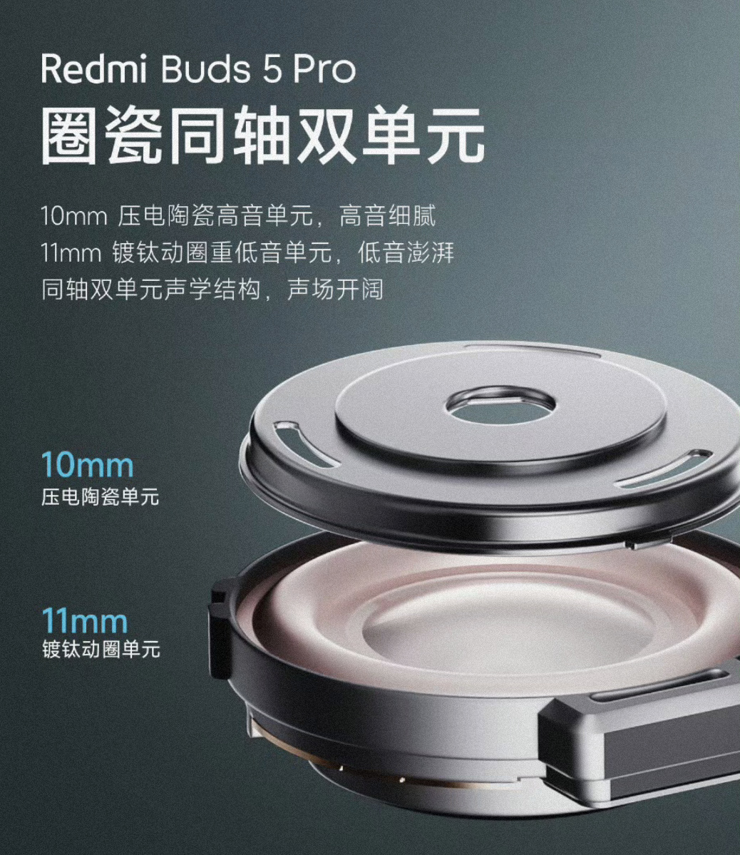 小米 Redmi Buds 5 Pro 耳机预热：号称品牌史上最强音质