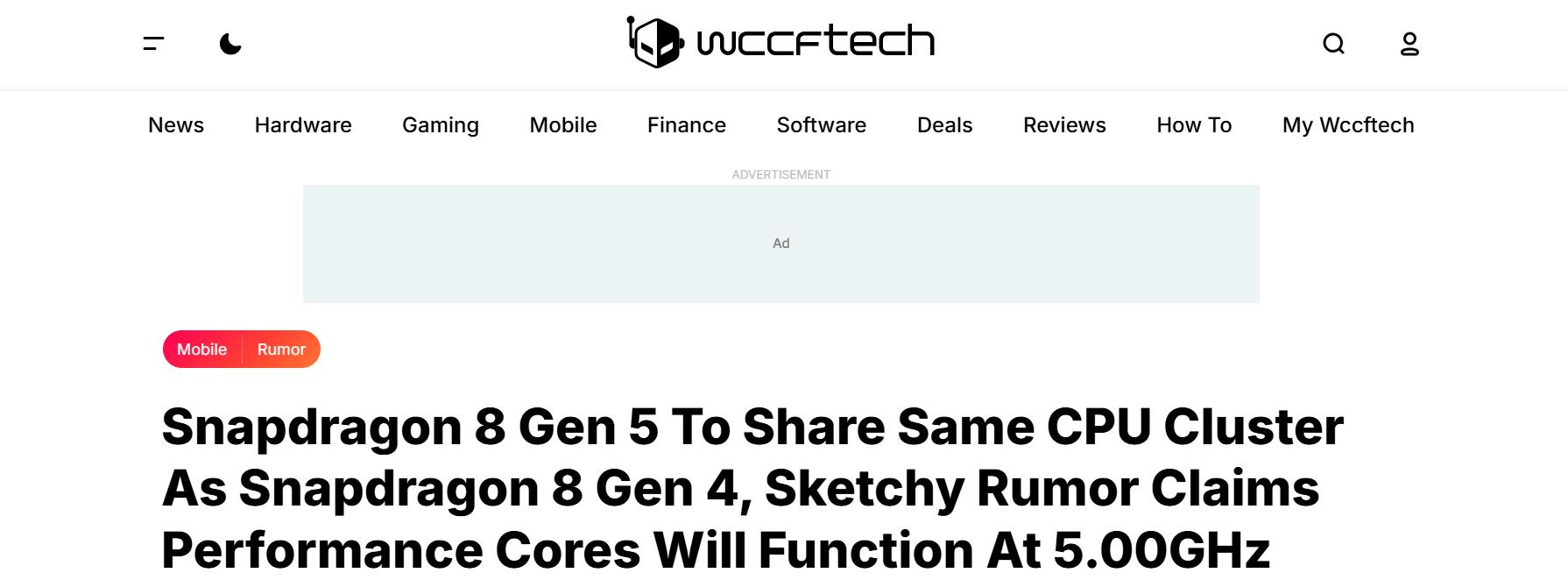 驍龍8 Gen5爆料已出：主頻或將達到5.0GHz