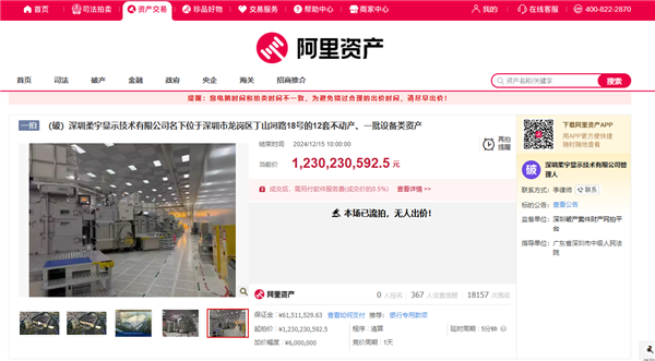 唏嘘！折叠屏鼻祖破产拍卖流拍：12.3亿资产无人问津