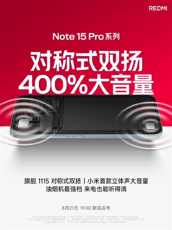 REDMI Note 15 Pro首發400%大音量！不怕漏接女友電話