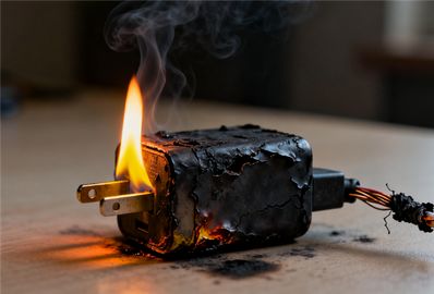 充電器沒拔家被燒 電視被燒爆 當事人:損失十幾萬