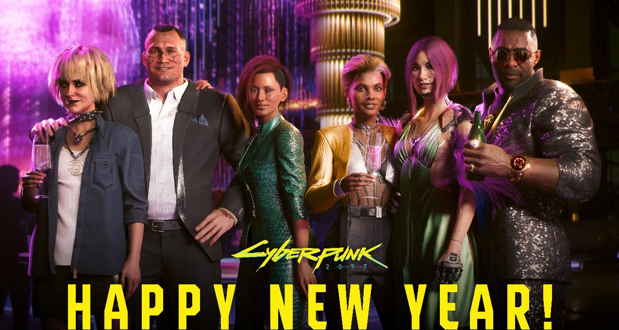 來自《賽博朋克2077》的新年賀圖請查收！V，新年快樂！
