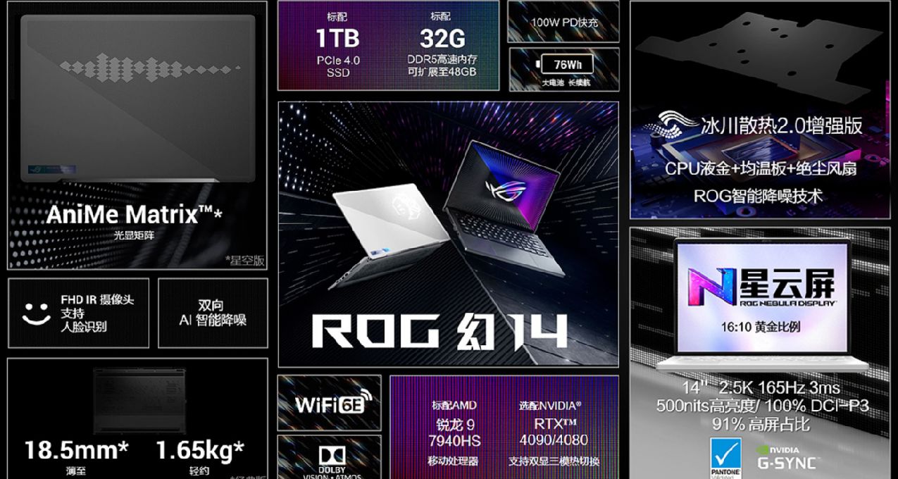 ROG幻14/幻16新品至高搭载RTX4090 越级性能打造生产力标杆