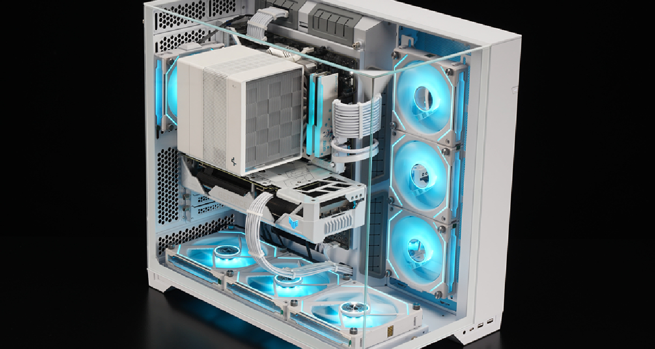 華碩TUF 4070TI+Z790吹雪S+聯力 VISION機箱搭建全視海景房主機