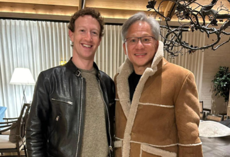 扎克伯格與黃仁勳罕見同框，兩人互換外套引熱議
