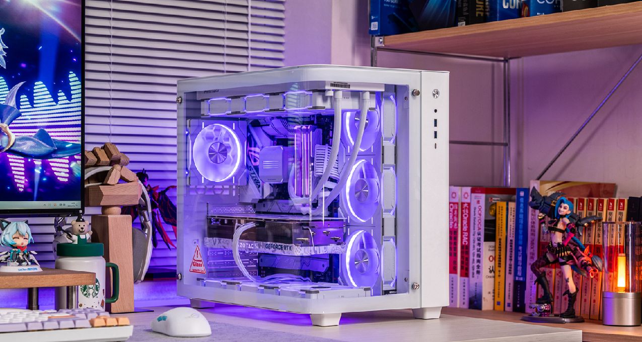 实用弧面鱼缸——乔思伯TK3+Z790吹雪S+索泰4070S欧泊白装机展示